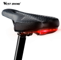 1WEST BIKING Bike Saddle Memory Foam Padded Leather Bicycle Seat Cushion With Taillight Breathable Mountain Bicycle Saddle.png