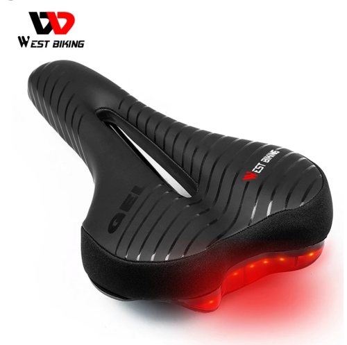 WEST BIKING Bike Saddle Memory Foam Padded Leather Bicycle Seat Cushion With Taillight Breathable Mountain Bicycle Saddle.png