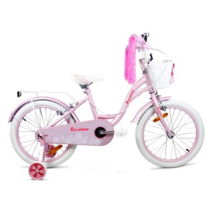 18" Rower dziecięcy SIROX Rainbow perłowo różowy 